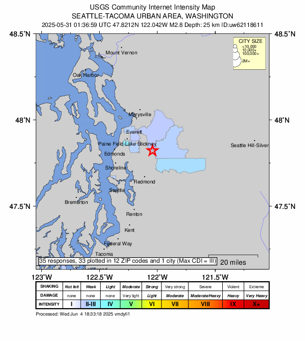Did You Feel It? map: shaking reported by the public