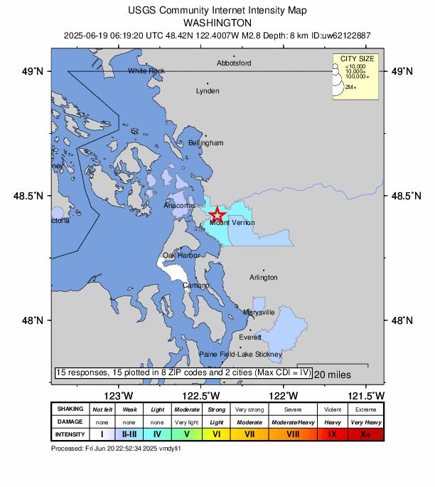 Did You Feel It? map: shaking reported by the public