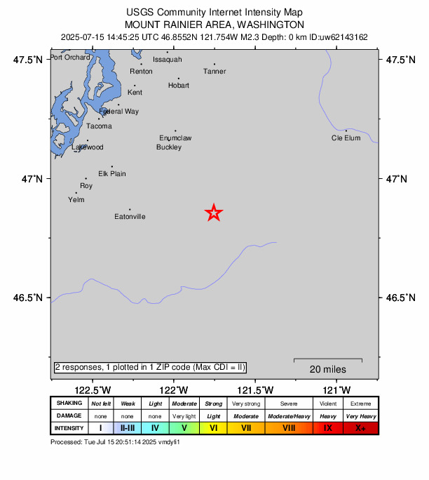 Did You Feel It? map: shaking reported by the public