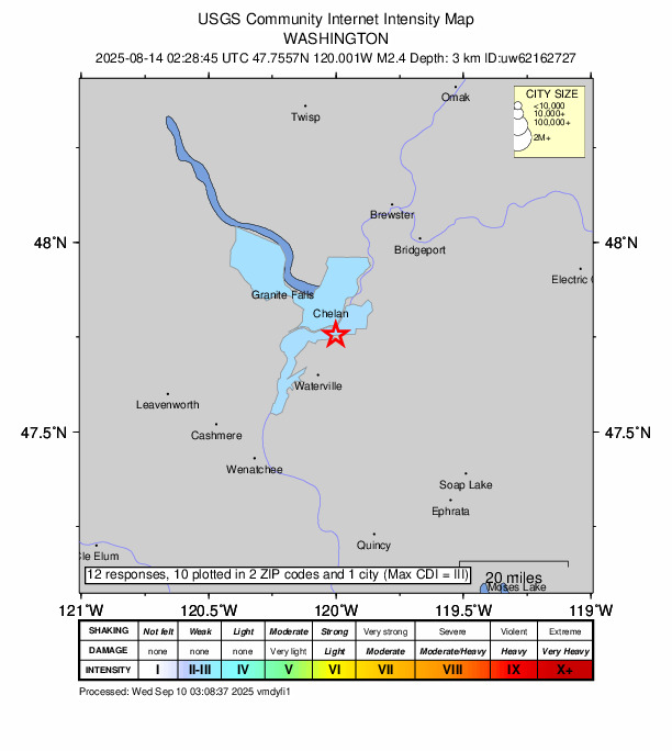 Did You Feel It? map: shaking reported by the public