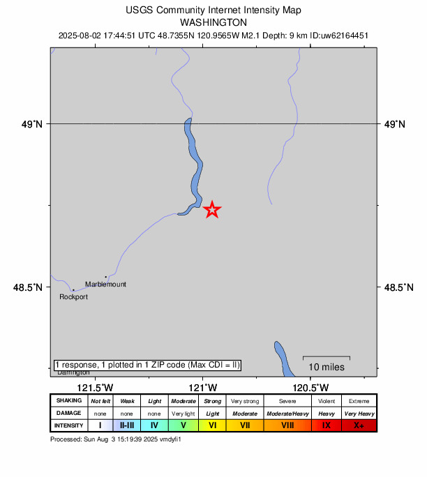 Did You Feel It? map: shaking reported by the public