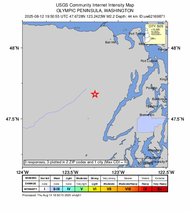 Did You Feel It? map: shaking reported by the public