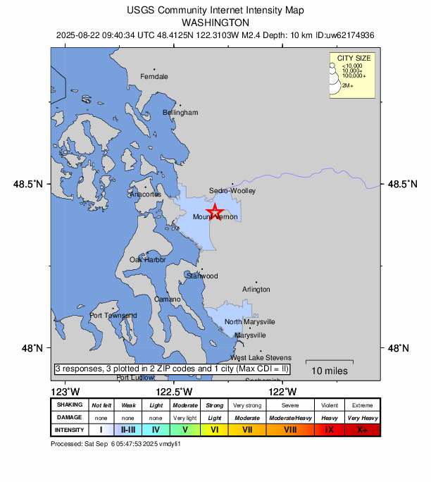 Did You Feel It? map: shaking reported by the public
