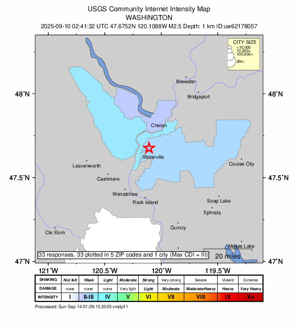 Did You Feel It? map: shaking reported by the public