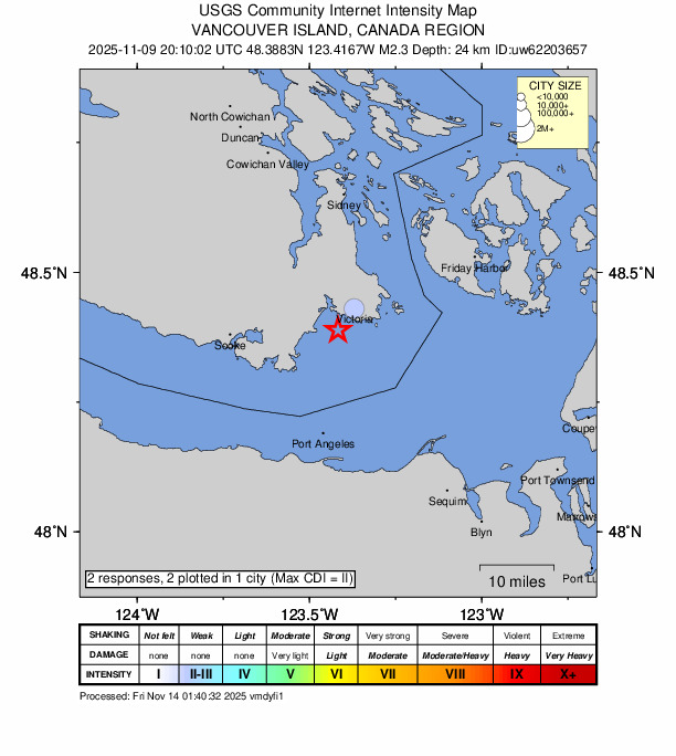 Did You Feel It? map: shaking reported by the public