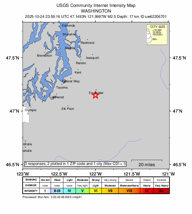 Did You Feel It? map: shaking reported by the public