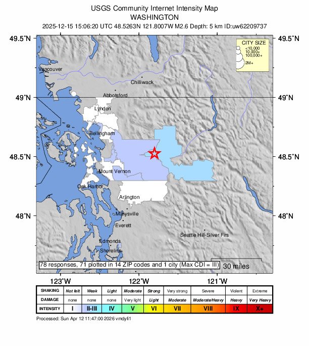 Did You Feel It? map: shaking reported by the public