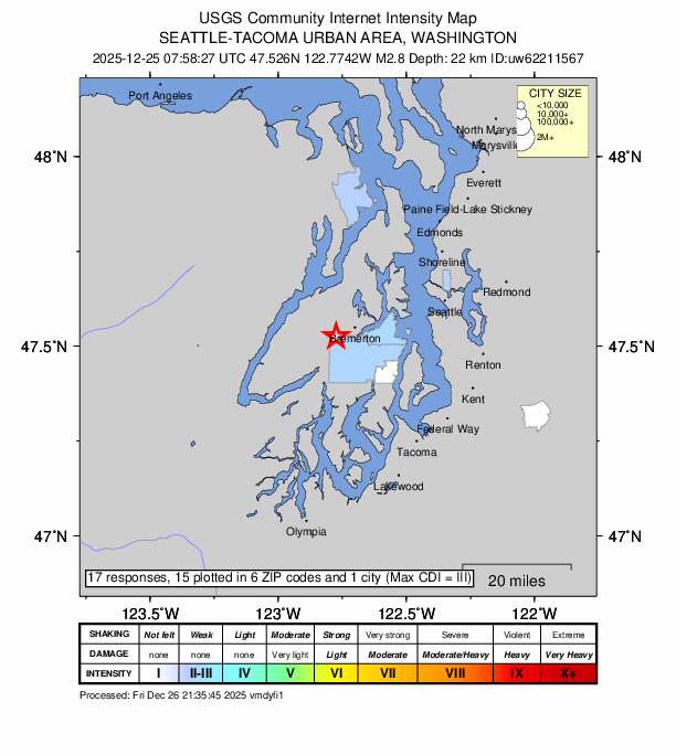 Did You Feel It? map: shaking reported by the public