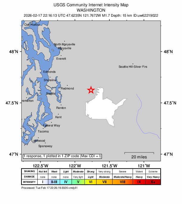 Did You Feel It? map: shaking reported by the public