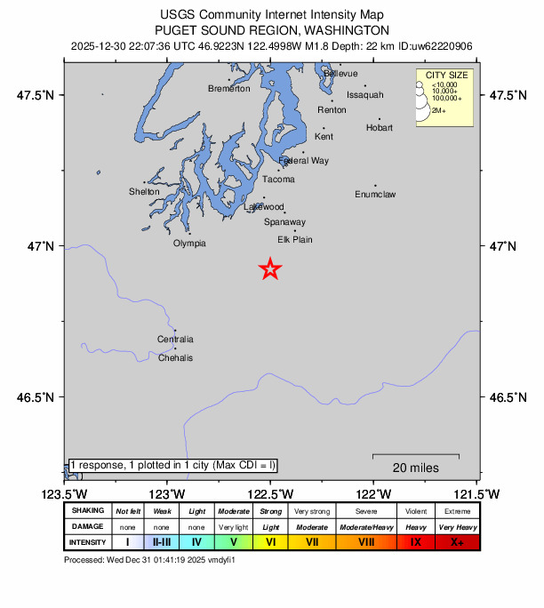 Did You Feel It? map: shaking reported by the public