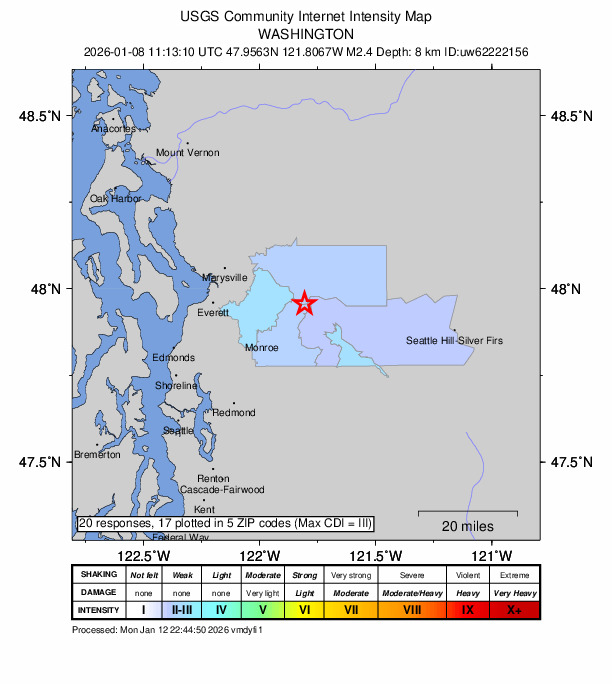 Did You Feel It? map: shaking reported by the public