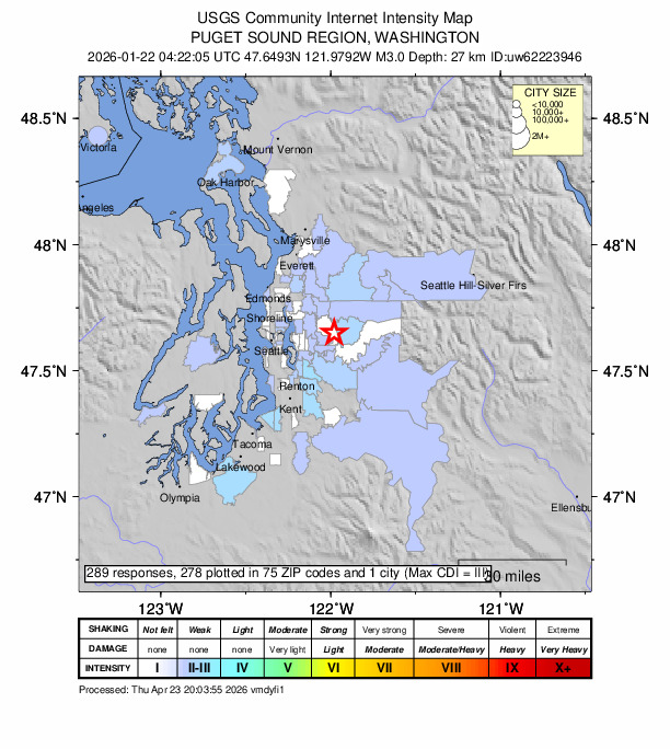 Did You Feel It? map: shaking reported by the public