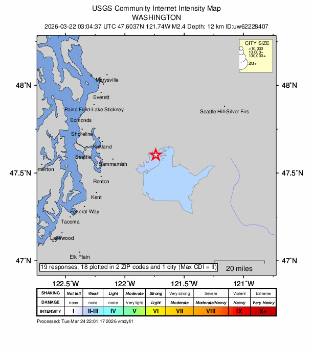 Did You Feel It? map: shaking reported by the public