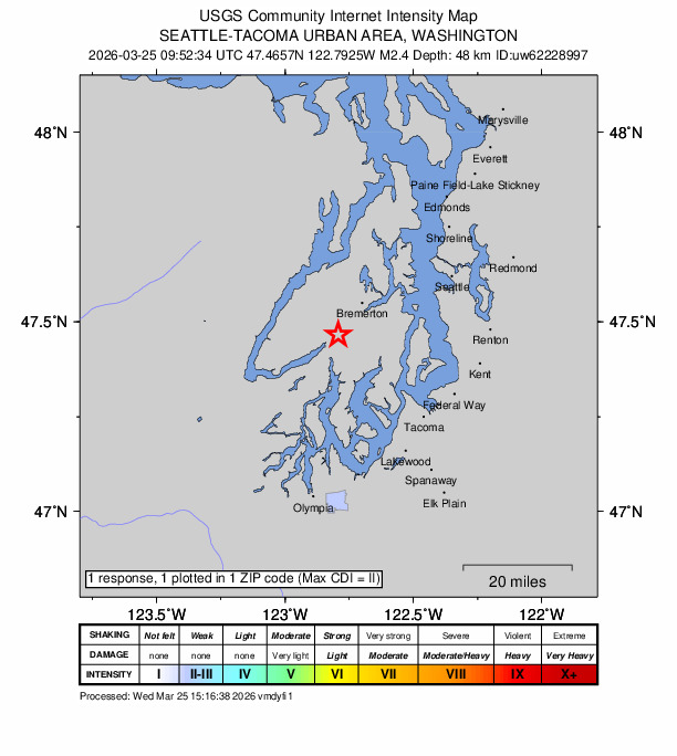 Did You Feel It? map: shaking reported by the public