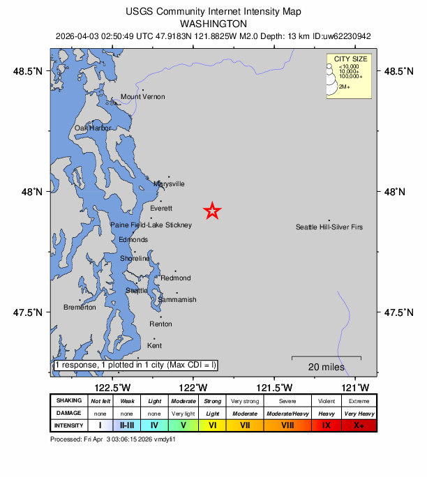 Did You Feel It? map: shaking reported by the public