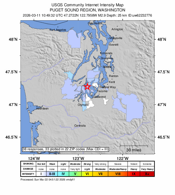 Did You Feel It? map: shaking reported by the public