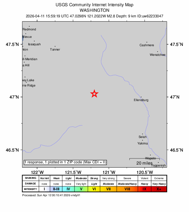 Did You Feel It? map: shaking reported by the public