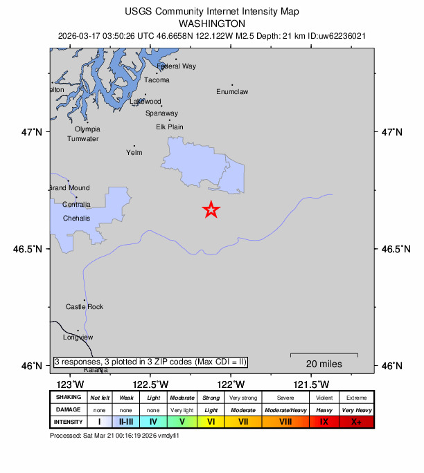 Did You Feel It? map: shaking reported by the public