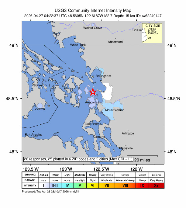 Did You Feel It? map: shaking reported by the public