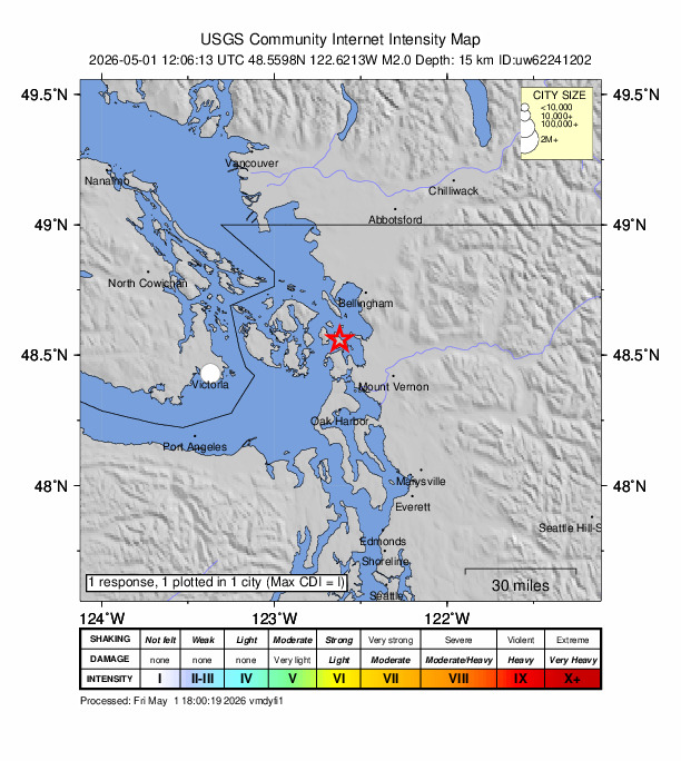 Did You Feel It? map: shaking reported by the public