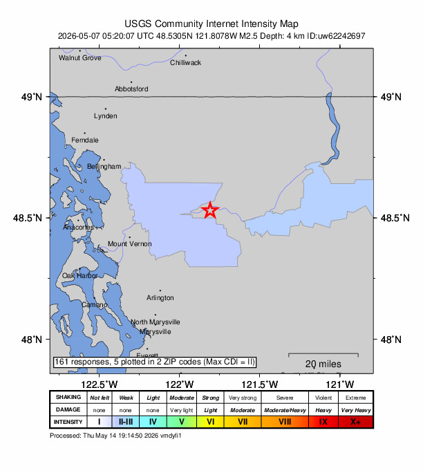 Did You Feel It? map: shaking reported by the public