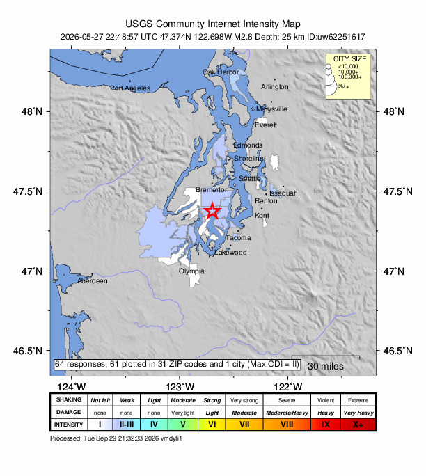 Did You Feel It? map: shaking reported by the public