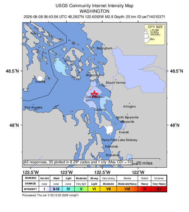 Did You Feel It? map: shaking reported by the public