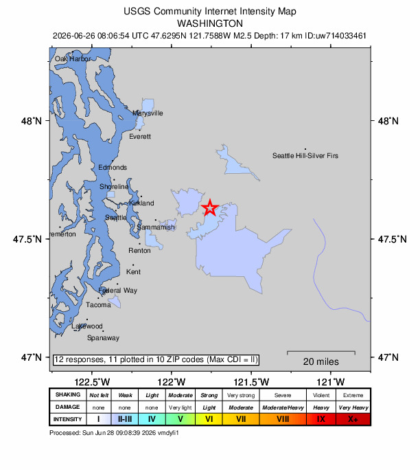 Did You Feel It? map: shaking reported by the public