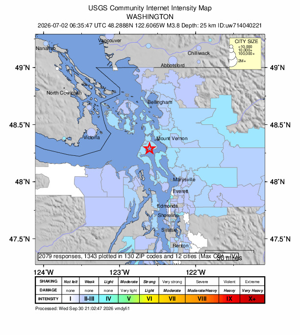 Did You Feel It? map: shaking reported by the public