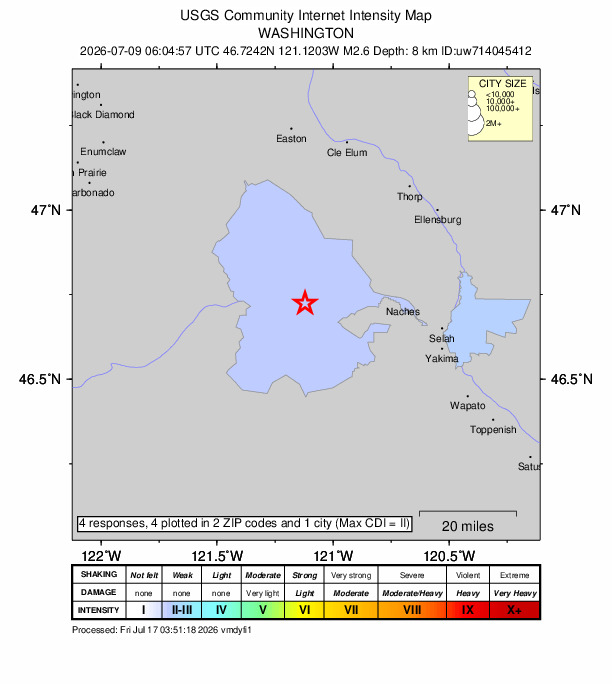 Did You Feel It? map: shaking reported by the public