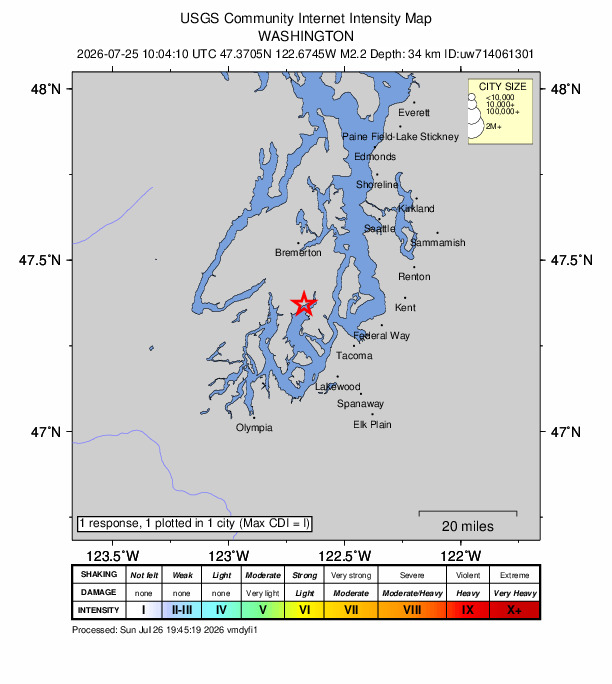 Did You Feel It? map: shaking reported by the public