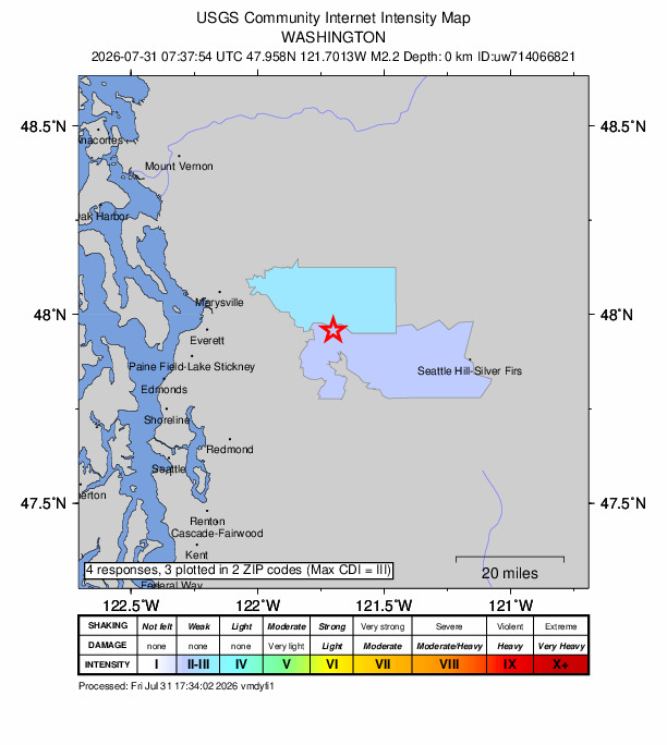 Did You Feel It? map: shaking reported by the public