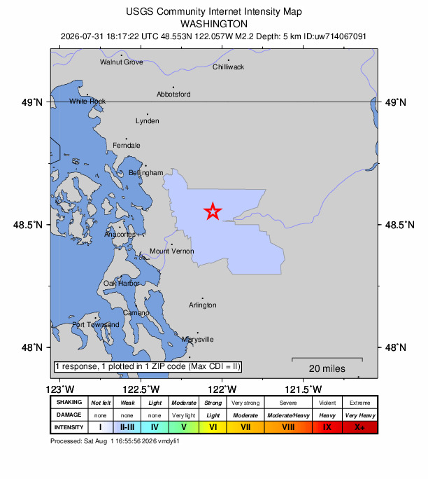 Did You Feel It? map: shaking reported by the public