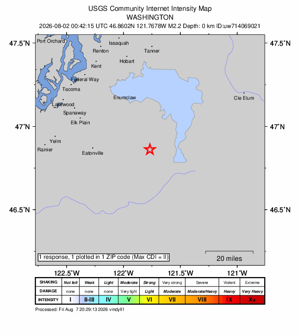 Did You Feel It? map: shaking reported by the public