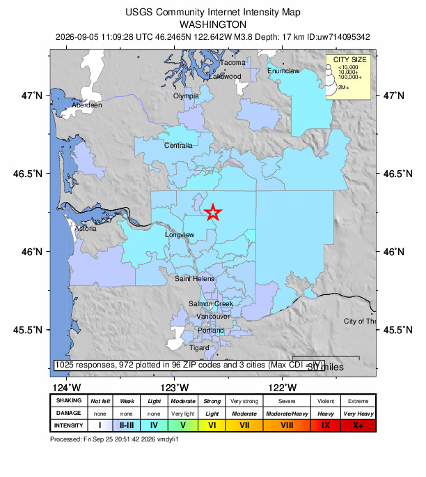 Did You Feel It? map: shaking reported by the public
