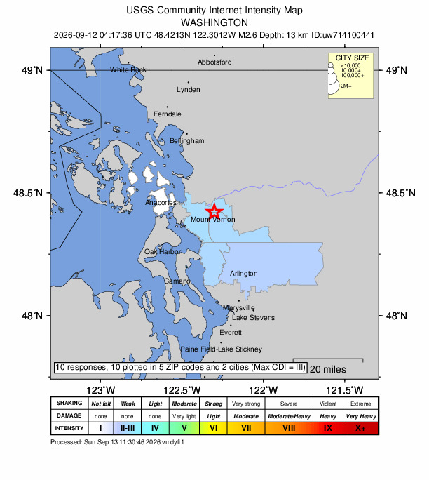 Did You Feel It? map: shaking reported by the public