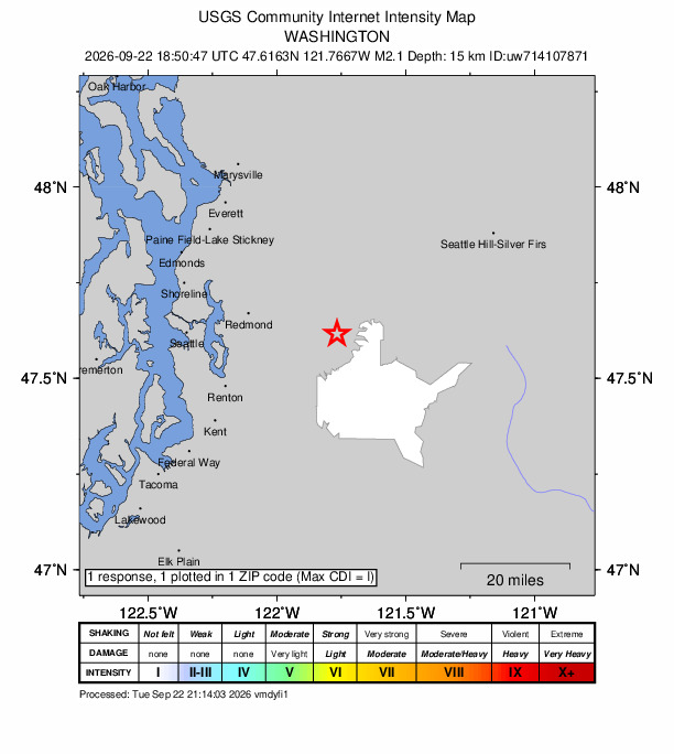 Did You Feel It? map: shaking reported by the public