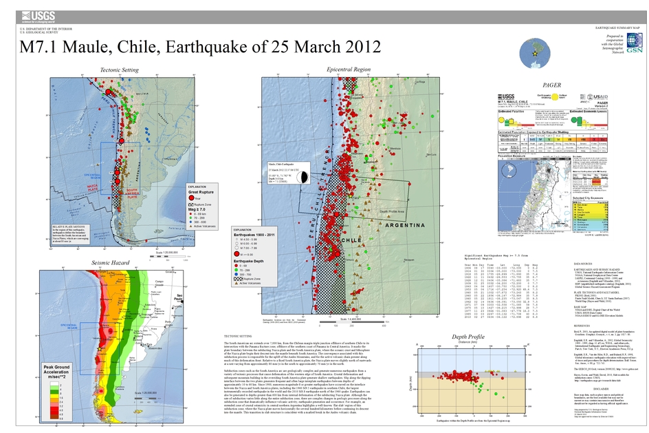USGS summary poster for this earthquake