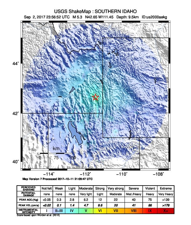 ShakeMap Intensity Thumbnail