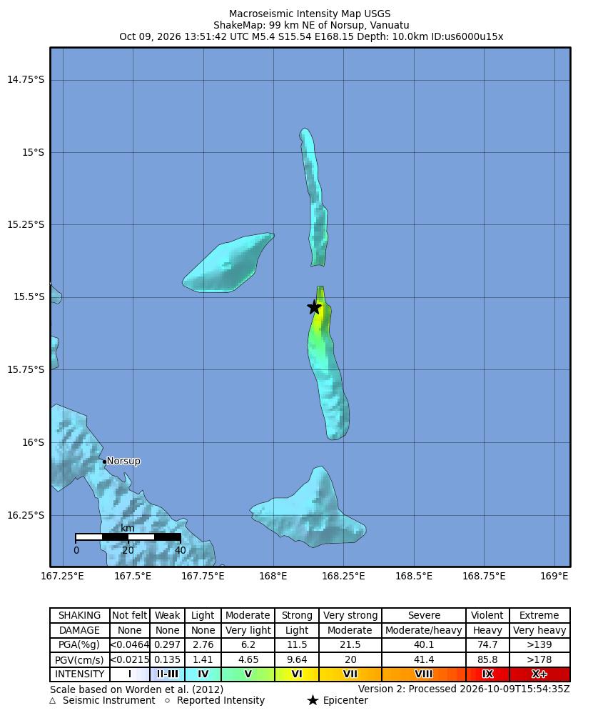 USGS shaking intensity map for this earthquake
