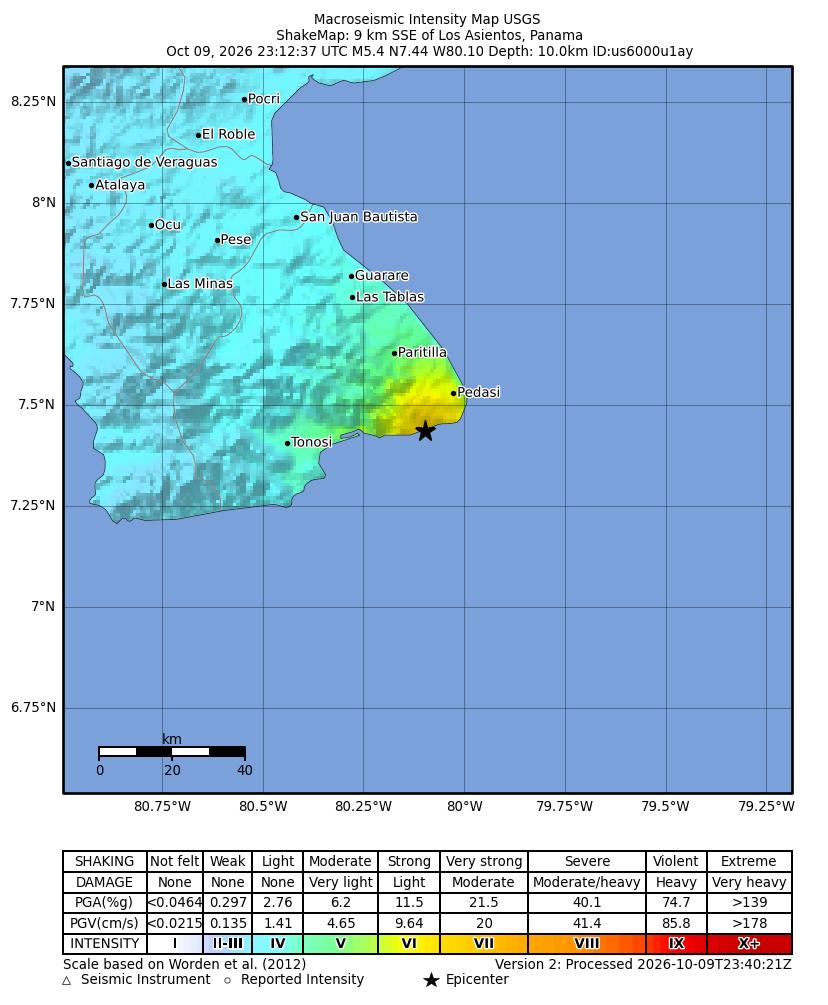 USGS shaking intensity map for this earthquake